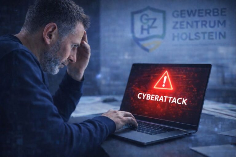 Ransomware-Meldung auf Unternehmensrechner – symbolisches Bild für Cyberangriff